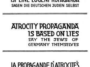 Jakow Trachtenberg: Die Greuelpropaganda ist eine Lügenpropaganda sagen die deutschen Juden selbst