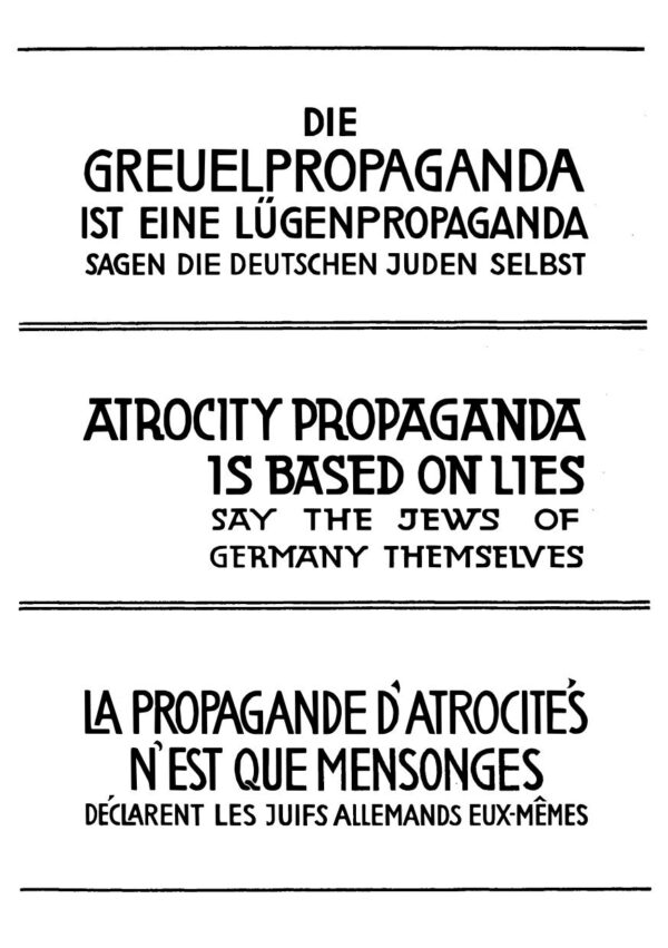 Jakow Trachtenberg: Die Greuelpropaganda ist eine Lügenpropaganda sagen die deutschen Juden selbst